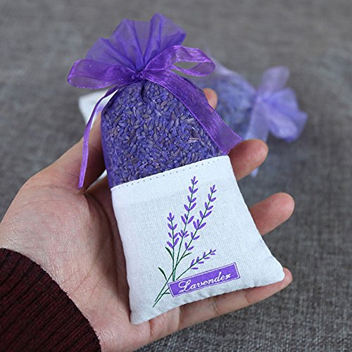 TooGet Lavender Sachet Bags, Organic Ultra Blue Lavender Buds for Home Fragrance, Natural Deodorizer, Moth Repellent and Fresh Lavender Scent Deodorant Sachets - Pack of 6
