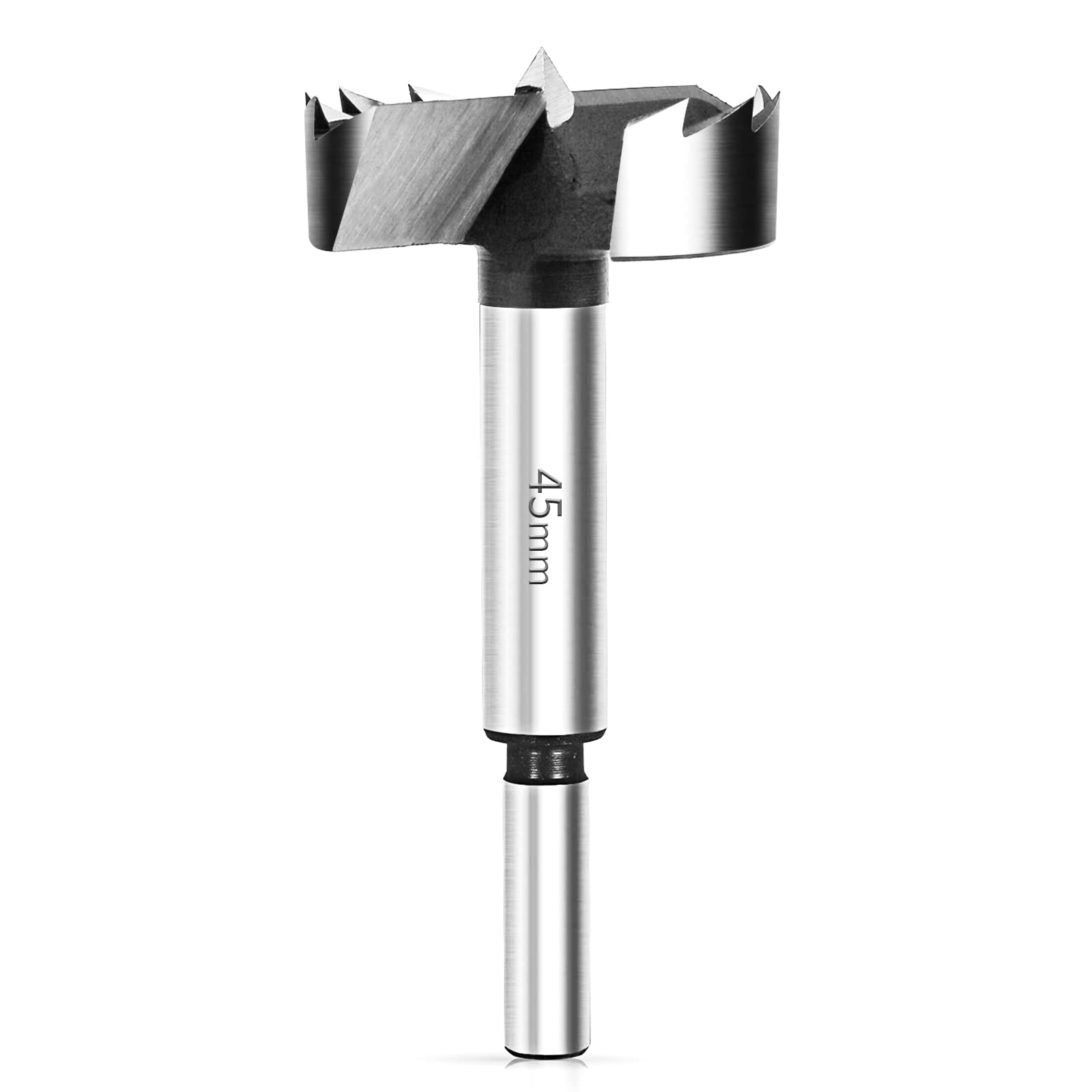 BAIDETS Forstner Drill Bit 45mm - Precision Woodworking Bit with Round Shank, Forstner Bit Compatible with Drills & Drill Presses