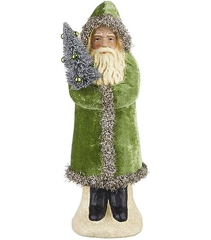 RAZ Imports Set Di 3 Coni Decorativi Di Babbo Natale - Resina, Altezze 25-40 Cm, Heritage