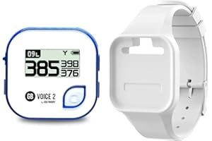 GOLF BUDDY GOLFBUDDY Voice 2S+ Talking GPS Rangefinder, Clip on Hat Golf Navigation, Slope Mode on/Off, 18 Hours Battery Life, Shot Distance Measurement, Preloaded with 40,000 Courses Worldwide (Blue)