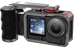 Rabbit Cage and Handle Grip Kit for DJI Osmo Action 6, Aluminum Protective Frame Adapter Street Vlog Photography Handle Prote