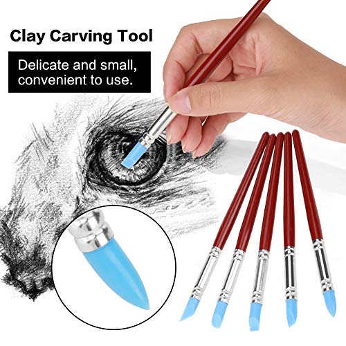 Rubber Tip Paint, 5Pcs Color Shapers Silicone Pen for Clay Sculpture Pottery DIY Shaping Carving Tool