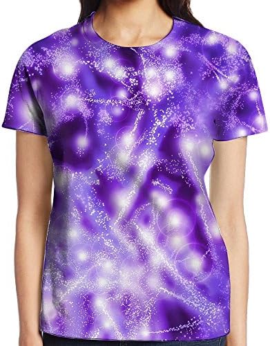 GRASSLAND FLY 3D Snowflake Background Women's 3D Print Casual Short Sleeve T-Shirt Compression Tee Top