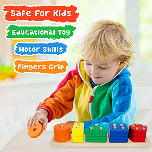 Montessori Toys for 2 Year Old, Kids Sorting and Stacking Toy for 13