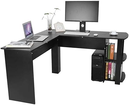Soulong Bureau D Ordinateur En Forme De L Meuble Bureau Informatique Angle Avec Rangement Bureau De Coin Pour Etude Travail Lecture Amazon Fr Cuisine Maison