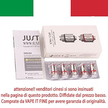 1.2 OHM - Justfog Q16 Q14 S14 G14 C14 Ersatzverdampferkopf, 5 Stück, Blisterverpackung, ohne Nikotin