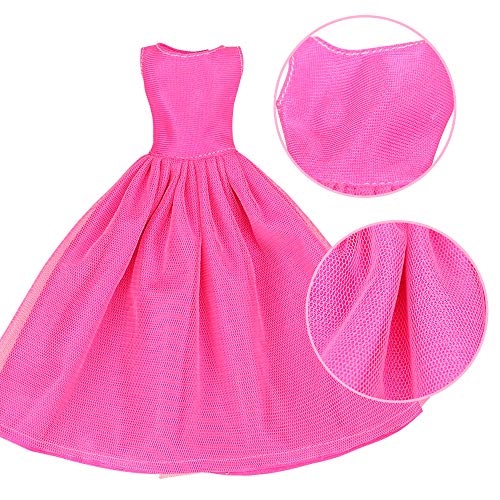 BARWA Lot 12 Items 3 Sets Fashion Casual Clothes Outfit Party Dress with 10 Accessories Bags Shoes Hangers Crown for 11.5 inch Girl Doll Xmas Gift