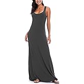 EXCHIC Women's Sexy Tank Top Maxi Long Dress Casual Sleeveless Summer Beach Dress