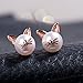 Cat Earrings Sterling Silver Freshewater Pearl Stud Earrings Cat Lover Gifts for Women