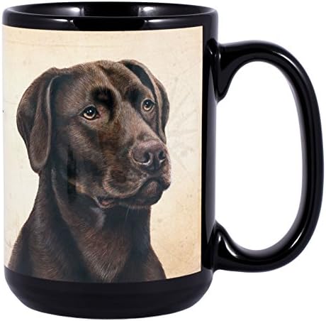 Pet Gifts Chocolate Lab Puppy Dog Breed Traits 15 Ounce Ceramic Stoneware Coffee Mug with Comfort Grip Handle
