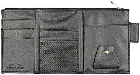 PythonWorld PU Leather Multi-function Car Space Sun Visor Organizer Bag Hanging Card Phone Storage Pouch Holder