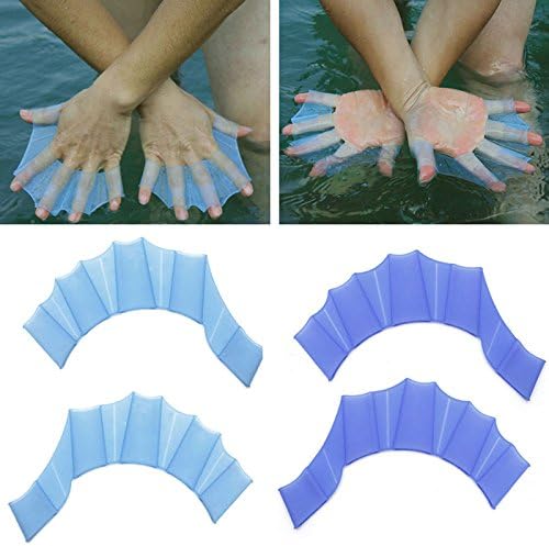 SanHype(TM) New 1Pair Silicone Swimming Fins Hand Webbed Flipper Swim Gear Training Gloves S M L[L ]