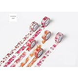 Molshine Decorative Japanese Washi Masking and Adhesive Tape - Season Color - Collection, 0.59 Inch x 7.6 Yards (Set of 6 Roll) for DIY– Autumn WCL01C