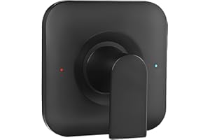 WUDEY Shower Handle Replacement for Moen T2471BL Genta LX collection,Pressure-Balancing Shower Lever Handle, Posi-Temp Valve Shower Trim Kit Matte Black,Square(Valve& Catridge Not Inclued)