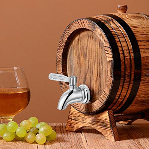 Elitlife Beverage Dispenser Replacement Spigot Stainless Steel Polished Finished 16mm, Drink Dispenser Wine Barrel Spigot / Faucet / Tap with Anti-Clogging Cap