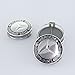 ZZHF1 Wheel Center Caps For Mercedes Benz 75mm - Wreath Cover Chrome Emblem (4Pcs) (Black)