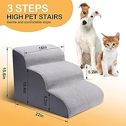 CiWiVOKi 3 Tier Dog Ramp for Couch, Non-Slip Pet