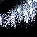 JOJOO Solar Powered 30 LED 16.5ft Snowflake String Lights Christmas Lights for X-mas, Garden, Patio, Outdoor Decor, White LT027