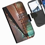 Hairyworm - City Motorola Moto G (2014) (2nd Gen) leather side flip wallet cell phone case, cover