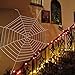 Pawliss Halloween Decorations, 11.8 feet Giant Spider Web with Super Stretch Cobweb Set, Halloween Outdoor Yard Decor, Round Dia, White