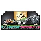 Sheba Perfect Portions Multipack Garden Medleys 12 CT Twin Pack X6 Salmon & Vegetables and X6 Tuna & Vegetables Entree in Gravy (Total 24 Individual Servings)