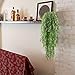 HO2NLE 2pcs Fake Hanging Plants Artificial Willow Leaves Faux Foliage Plastic Greenery Garland Wall Porch Patio Arch Balcony Basket Garden Party Wedding Decorations