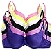 6 Pack T-shirt Padded Lift Comfort Shaping Support Lace, Plain Push Up Bras for Women