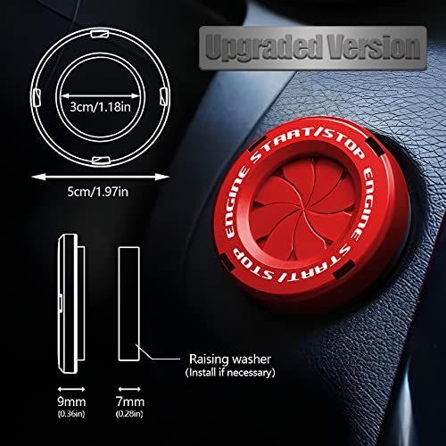 Rotary Push Start Button Cover, Car Engine Push To Start Accessories