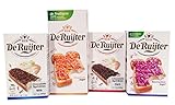De Ruijter Variety Sprinkles, 4 packs of Premium Jimmies - Dark Chocolate, Milk Chocolate, Forest Fruit and Fruit Sprinkles