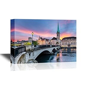 Bridge Zurich Capital of Switzerland During Dramatic Sunset