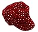 Glitter Sequin Trim Newsboy Style Relaxed Fit Cap, Red