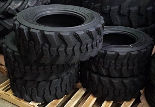 Set of Four (4) 10-16.5 Skid Steer Loader Tire, 10 PLY, NHS