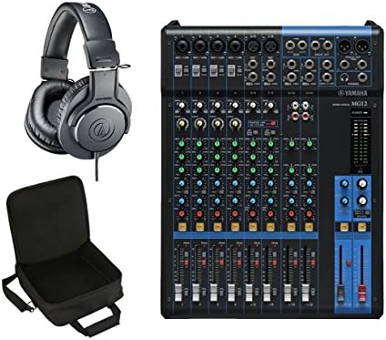Yamaha MG12 with Mixer SKB UB1212 Travel Bag Audio Technica Headphones