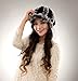Women's Rex Rabbit Fur Peaked Caps Hats Multicolor (Gray & black)