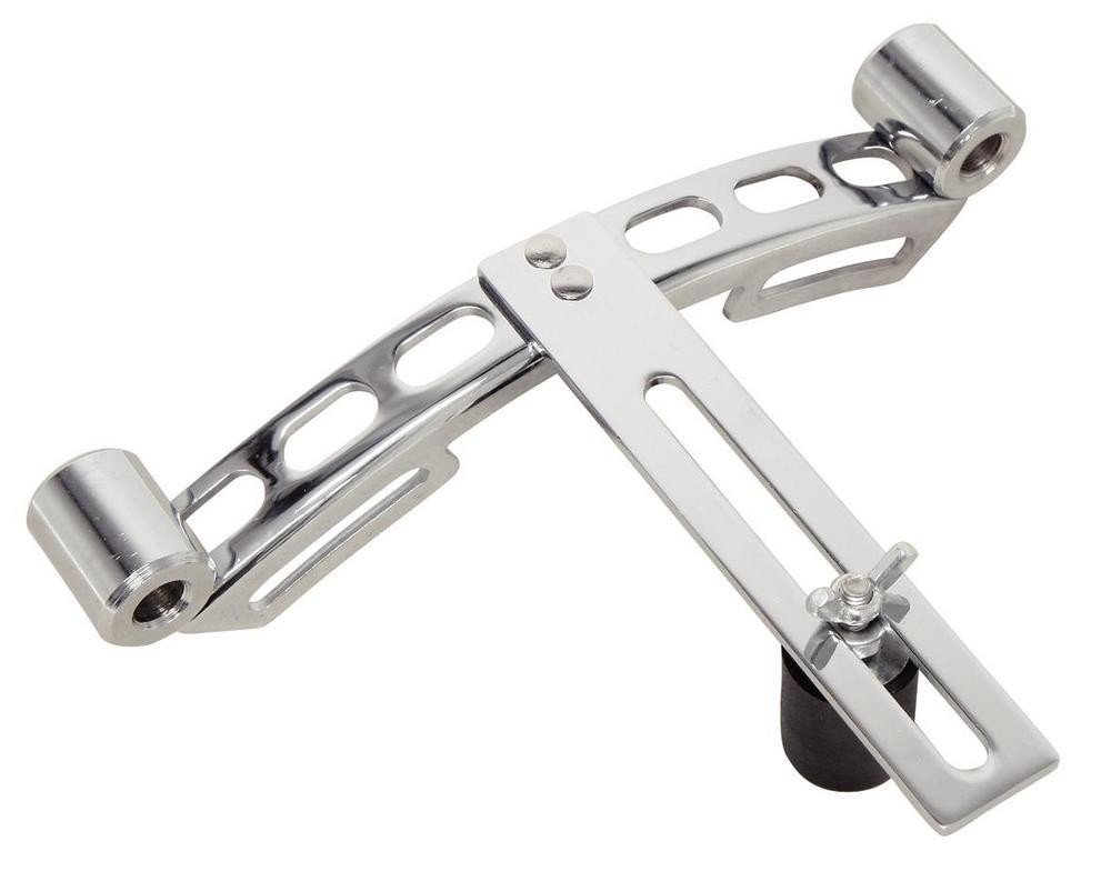 GEWA marching drum universal mounting plate, suitable for all 13" or 14" snare and tenor drums, elongated holes, receptacle for carrier arms, chrome steel — image 1