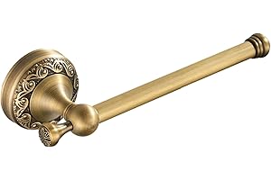 Flybath Toilet Paper Holder Antique Brass Vintage Bathroom Tissue Roll Holder Stand with Exquisite Pattern Carving Design Wal