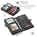Zttopo XS Max Wallet Case, 2 in 1 Leather Zipper Detachable Magnetic 11 Card Slots Card Slots Money Pocket Clutch Cover with Screen Protector for 6.5 Inch Case -Black Grey