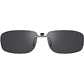 Polarized Clip On Sunglasses Over Prescription Glasses Men Women Compact Fit Non-Flip Up