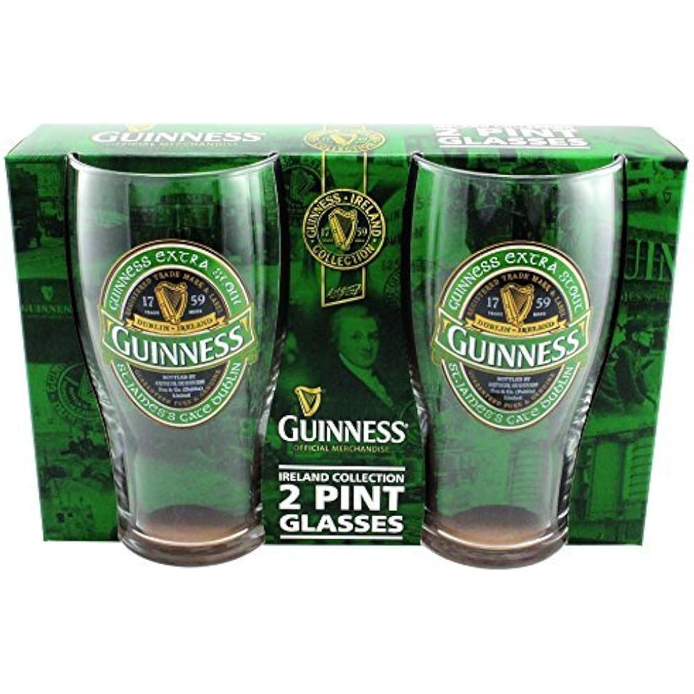 Guinness Green Collection Pint Glasses, 20 Ounce, Set Of Beer For Bar And eBay