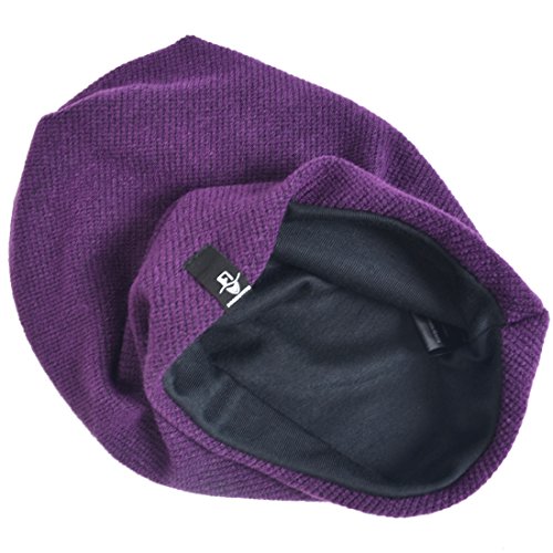 Men's Cool Cotton Beanie Slouch Skull Cap Long Baggy Hip-hop Winter Summer Hat B305 (Purple)