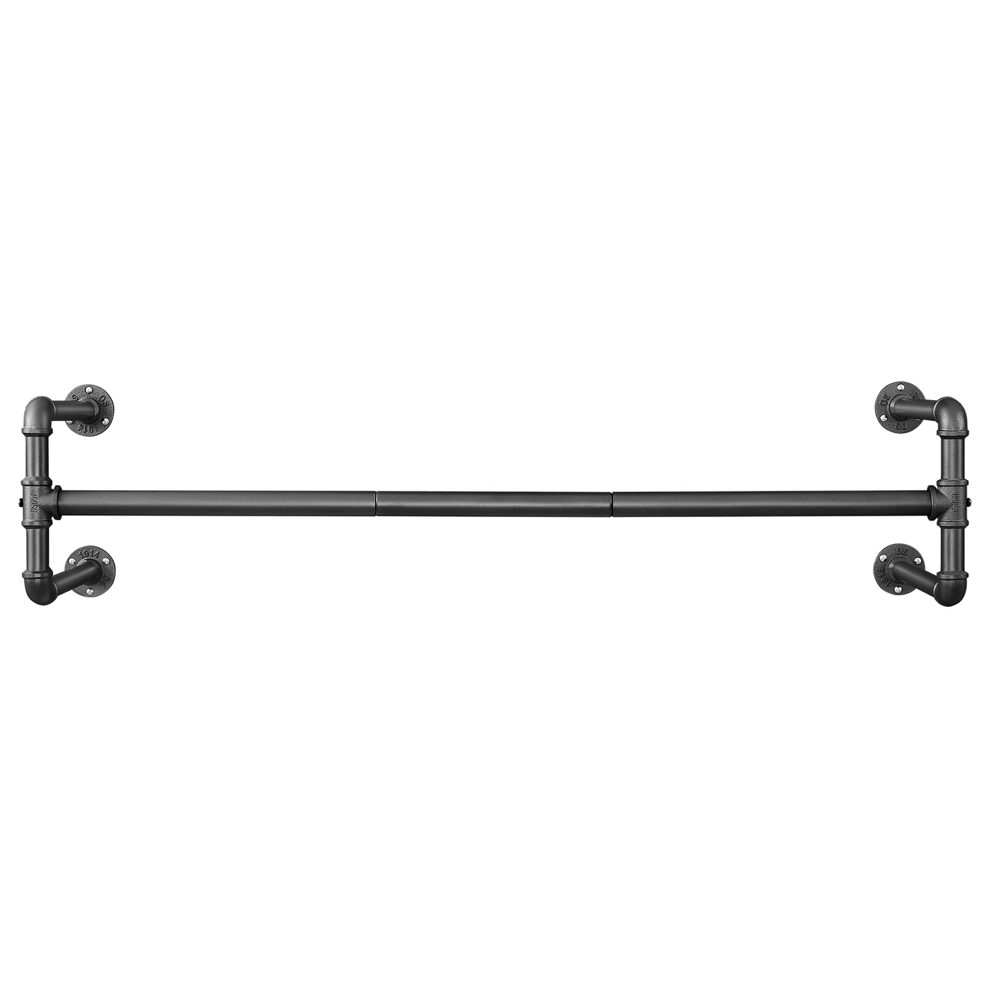 SONGMICS Coat Rack, Coat Rack, Clothes Hanger, Imitation Pipe, Industrial Style, 112 x 30 x 29.2 cm, Load 60 kg, Easy Assembly, for Small Space, Black HSR64BK