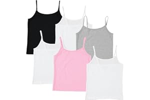 Pink Angel 6 Pack Girls Camisole Adjustable Straps