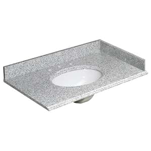vanity inch granite foremost rushmore heritage grey bathroom sink marble