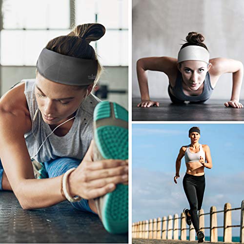 Tolaccea Sports Headband for Men and Women Double Layer 4 Packs Unisex Sweatband for Workout Exercise Gym Cycling Football Tennis Baseball & Yoga Unisex Hairband Stretchy Moisture Wicking Cool