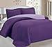 Home Sweet Home Victoria Design Reversible 3 PC Quilt Bedspread Sets (Full/Queen, Purple/Lavender)