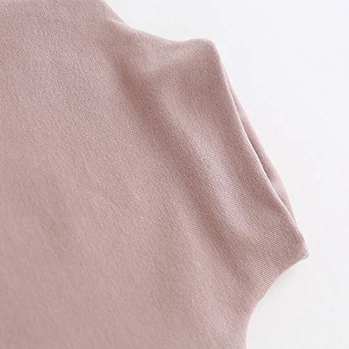 MODNTOGA Kids Baby Girls Basic Solid Color Turtleneck T-Shirt Tops Long Sleeve Clothes (Pink, 90(18-24Months))