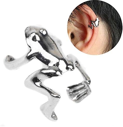 DinngZen Fashion Design Fashion Ear Wrap Cuff Ear Clip Frog Earring Silver