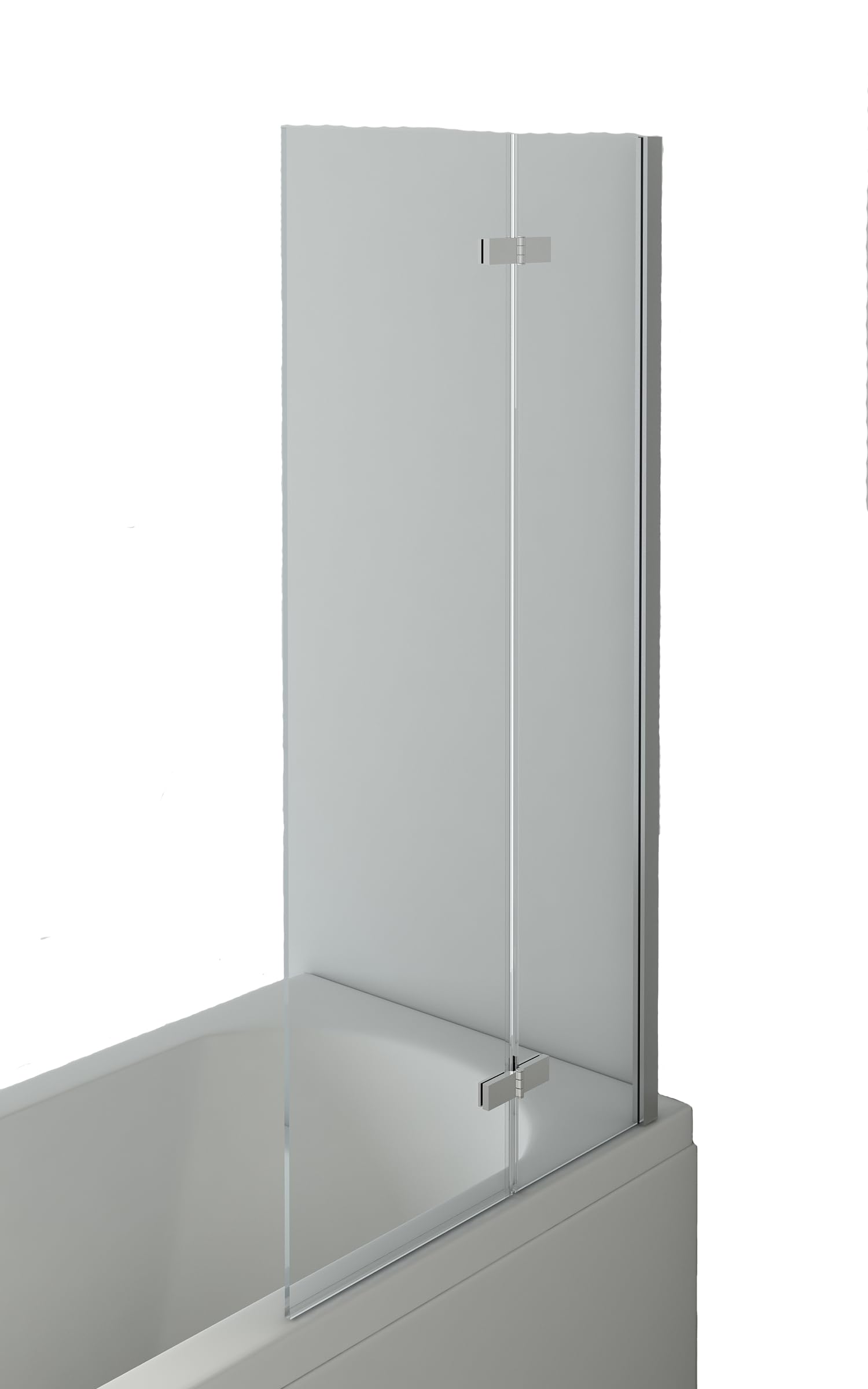 VeeBath SSF031 Fenwick 5mm Bifold Toughened Safety Glass Bath Screen Folding Shower Panel Chrome - 1400x750mm