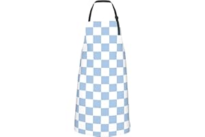 Ohocut Cute Checkered Aprons for Chef Men Women with Pockets, Waterproof Kitchen Aprons for Cooking, Gardening, Grilling