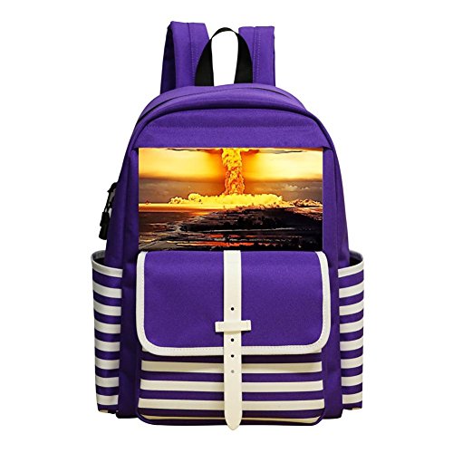 Mini School Bookbag For Kindergarten Unisex Child,Print Nuke,Purple